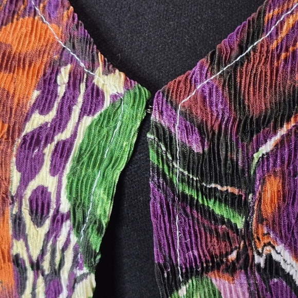 Alberto Makali Vibrant Crinkle Butterfly Open Front Cardigan Topper - Size M - Picture 5 of 10